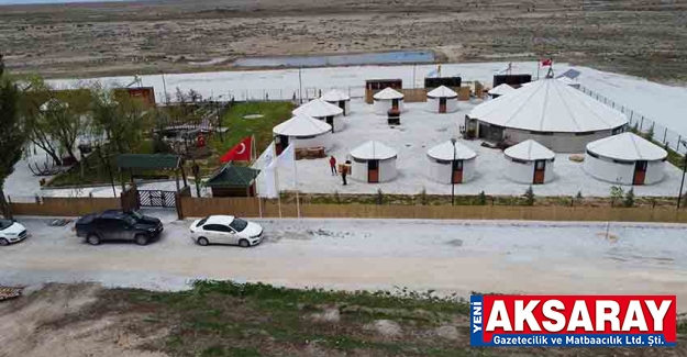 KIL ÇADIRLARDAN KURULAN TUZ GÖLÜ OBASI Aksaray’da alternatif tatil imkanı