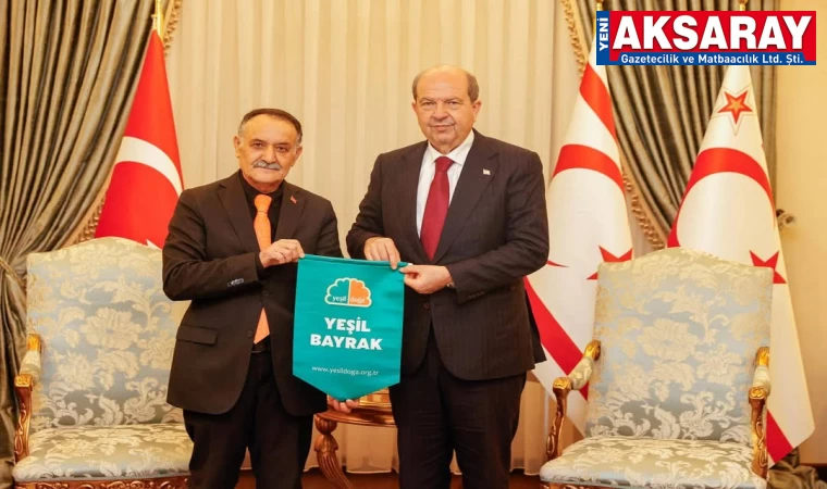Aksaray’ın selamını götürdü, yeşil bayrak hediye etti